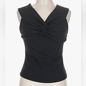 Elegant Black Twist-Front Tank Top